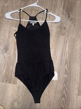 Charlotte Russe Black Girls' Spaghetti Strap One-Piece Bodysuit